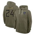 Tlead T.Titans #24 Alontae Taylor Player Olive Salute to Service Hoodies Home Game Stitched Jerseys