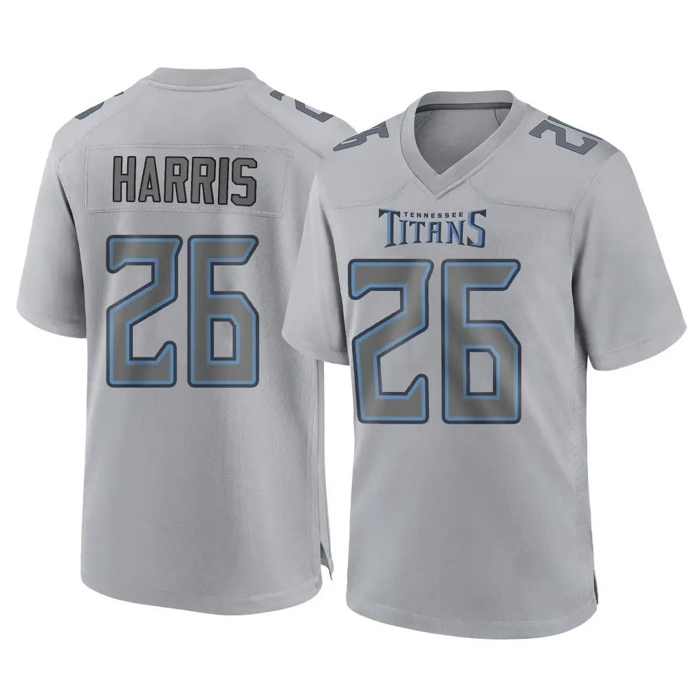 Tlead T.Titans #26 Marcus Harris Player Gray Atmosphere Fashion Home Game Stitched Jerseys