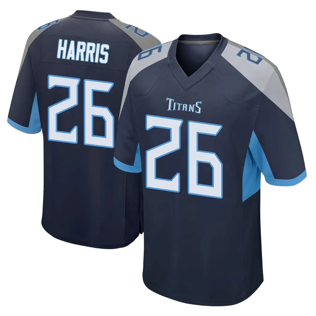 Tlead T.Titans #26 Marcus Harris Player Navy Home Game Stitched Jerseys