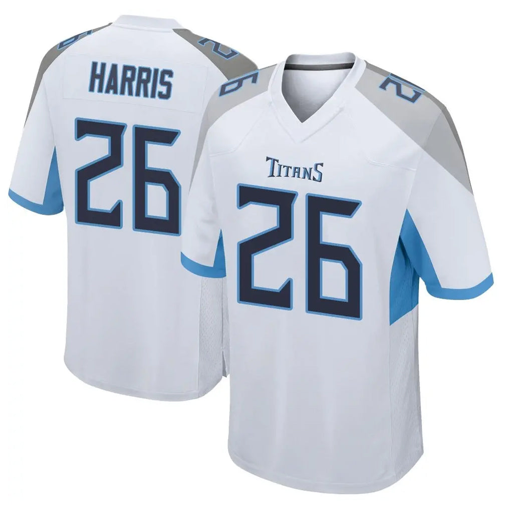 Tlead T.Titans #26 Marcus Harris Player White Home Game Stitched Jerseys