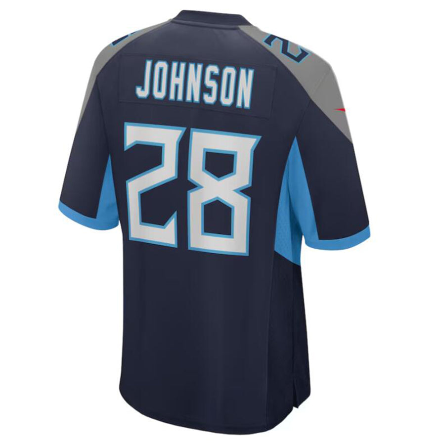 Tlead T.Titans #28 Chris Johnson Navy Retired Player Game Jersey American Stitched Football Jersey