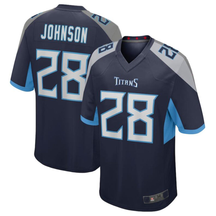 Tlead T.Titans #28 Chris Johnson Navy Retired Player Game Jersey American Stitched Football Jerseys