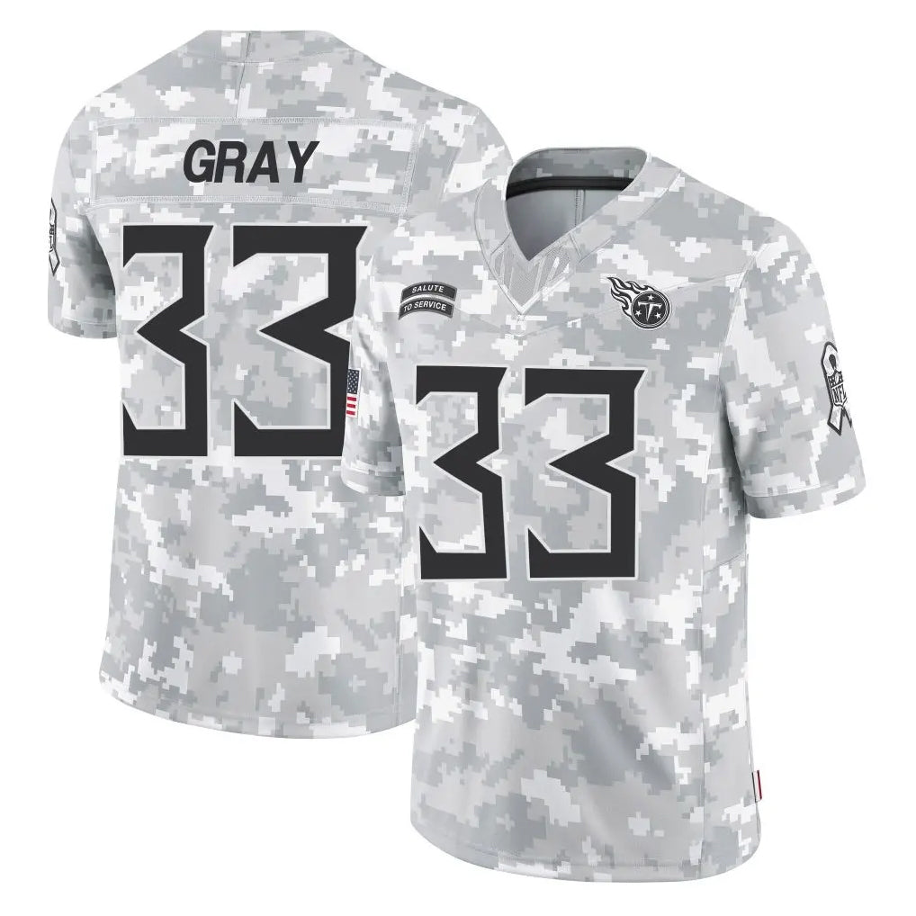 Tlead T.Titans #33 Cedric Gray Player Arctic Camo Limited Salute to Service Home Game Stitched Jerseys