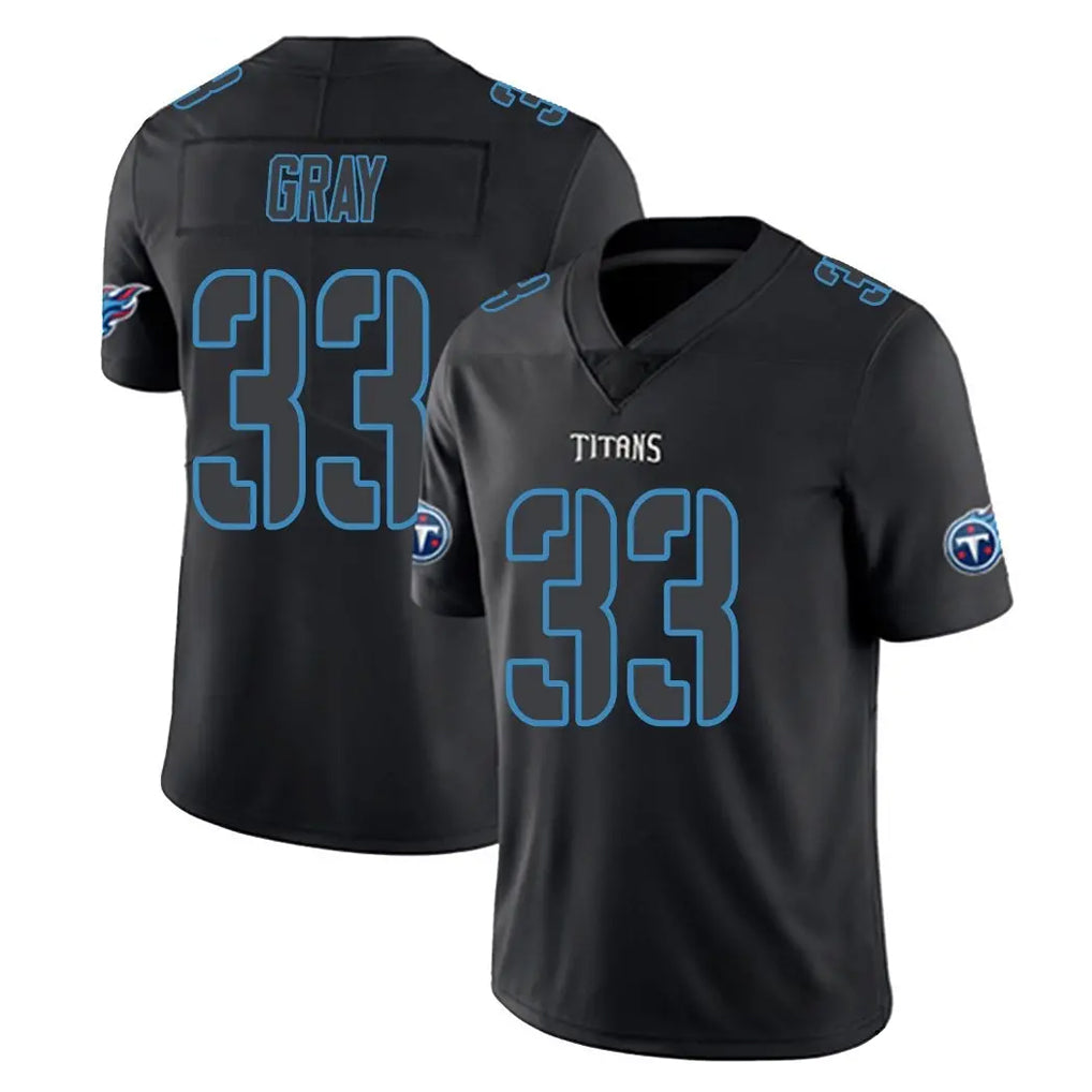 Tlead T.Titans #33 Cedric Gray Player Black Impact Limited Home Game Stitched Jerseys