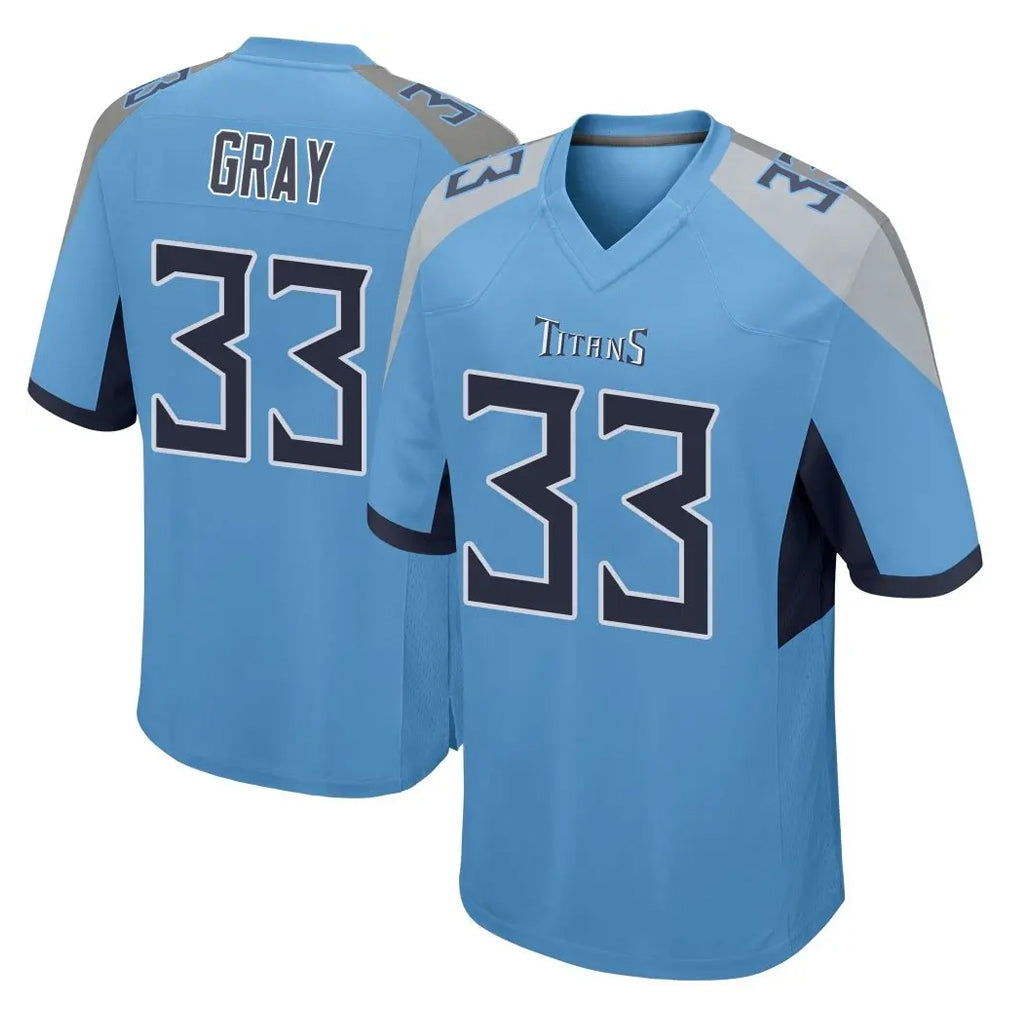 Tlead T.Titans #33 Cedric Gray Player Light Blue Home Game Stitched Jerseys