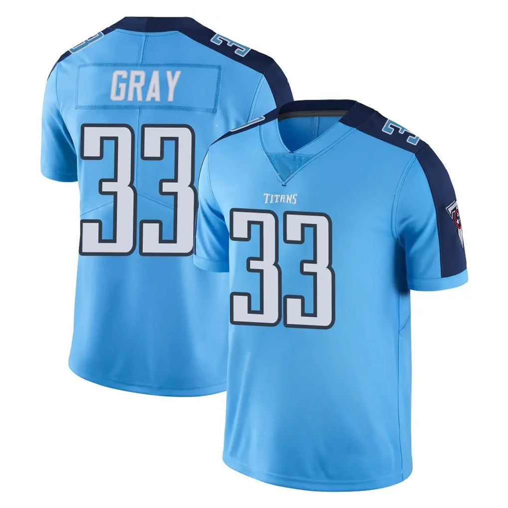 Tlead T.Titans #33 Cedric Gray Player Light Blue Limited Color Rush Home Game Stitched Jerseys