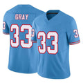 Tlead T.Titans #33 Cedric Gray Player Light Blue Limited Vapor F.U.S.E. Home Game Stitched Jerseys