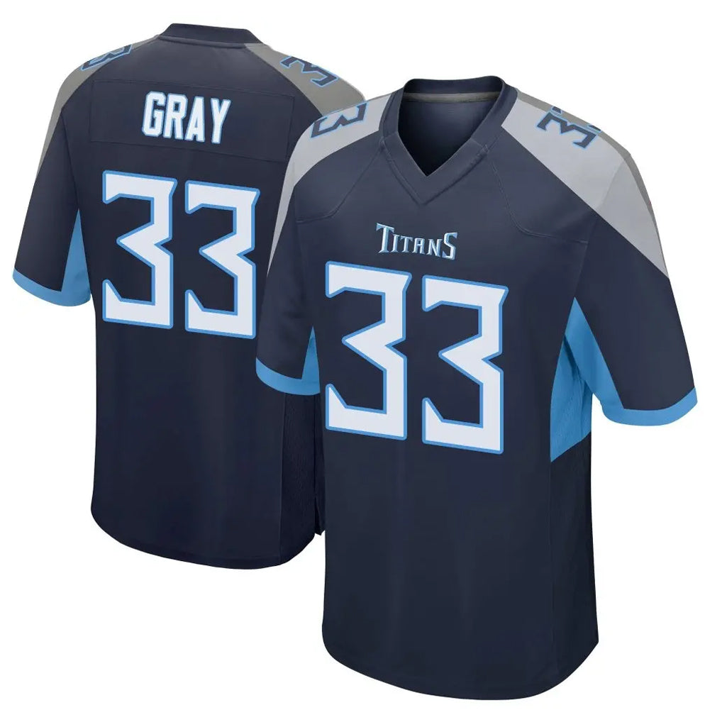 Tlead T.Titans #33 Cedric Gray Player Navy Home Game Stitched Jerseys