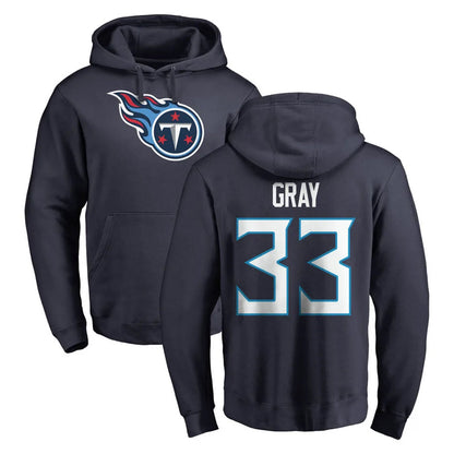 Tlead T.Titans #33 Cedric Gray Player Navy Logo Pullover Hoodies Home Game Stitched Jerseys