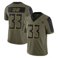Tlead T.Titans #33 Cedric Gray Player Olive Salute to Service Limited Home Game Stitched Jerseys
