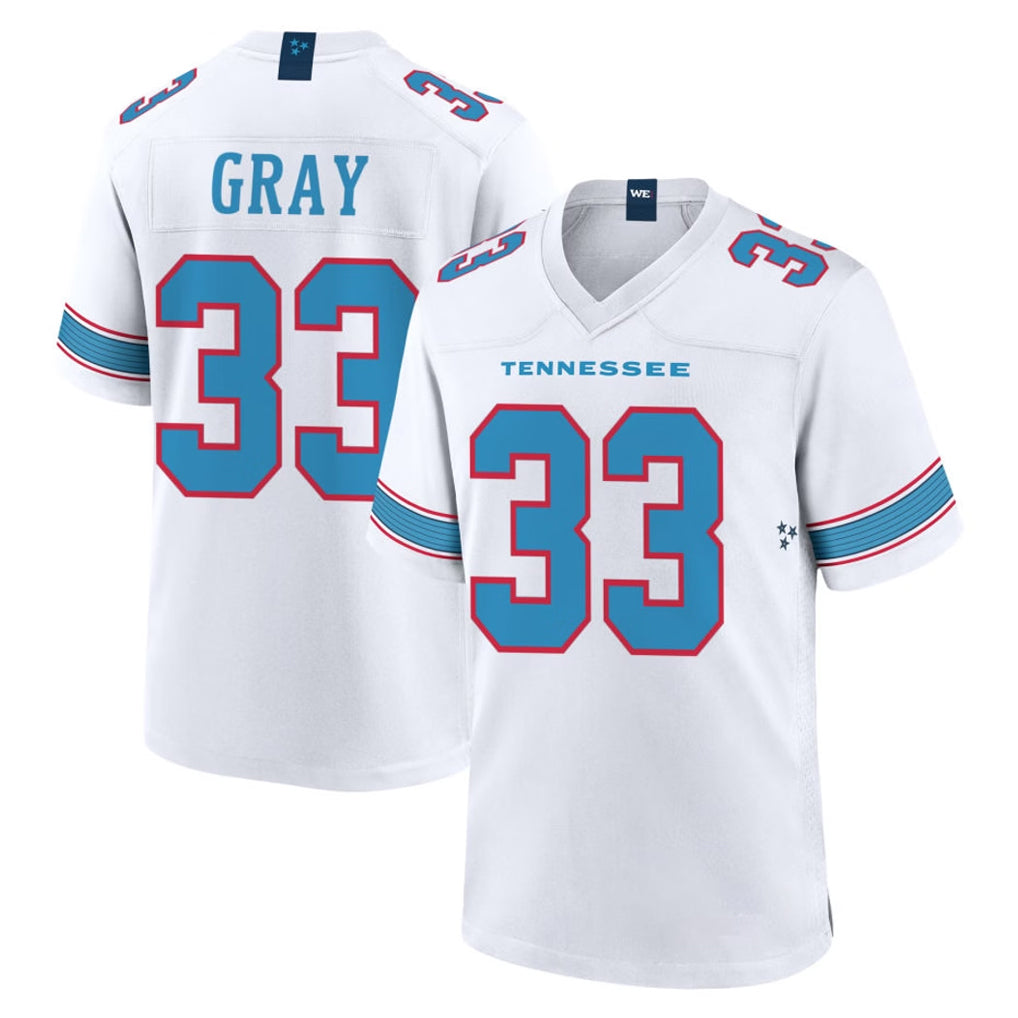 Tlead T.Titans #33 Cedric Gray Player White 2026 Game Home Stitched Jerseys