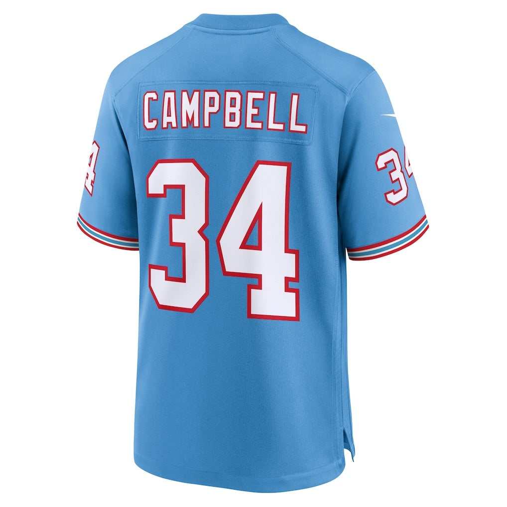 Tlead T.Titans #34 Earl Campbell Light Blue Retired Player Alternate Game Stitched Jerseys