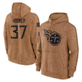 Tlead T.Titans #37 Amani Hooker Player Brown Salute To Service Club Pullover Hoodies Home Game Stitched Jerseys