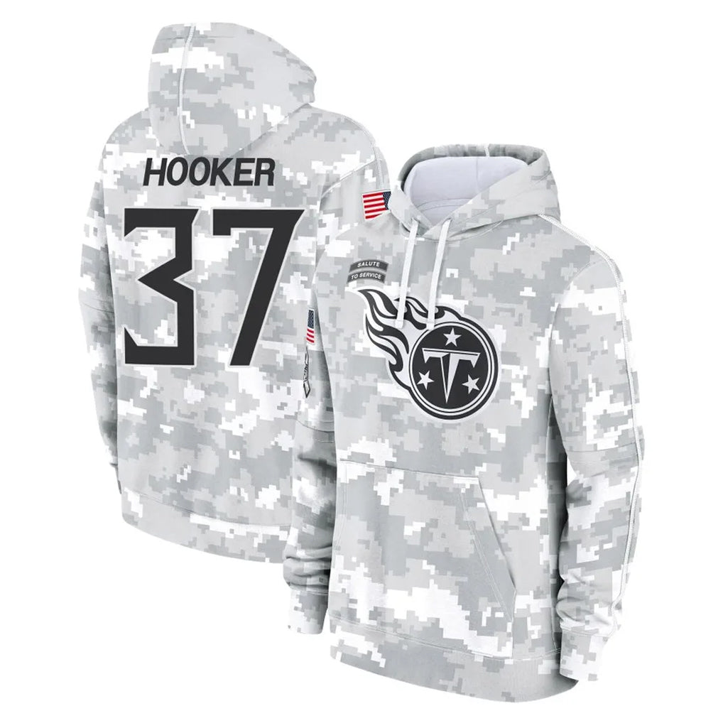 Tlead T.Titans #37 Amani Hooker Player Camo Arctic Salute to Service Pullover Hoodies Home Game Stitched Jerseys