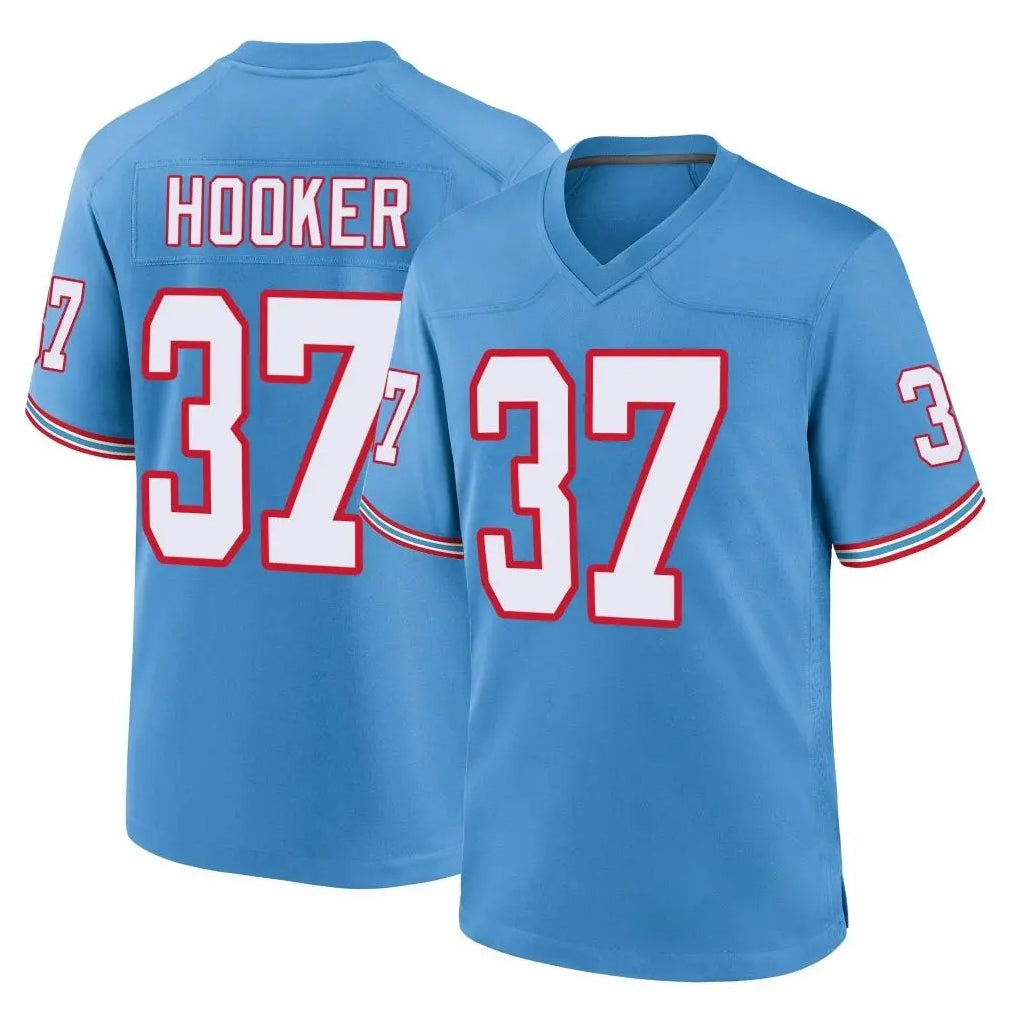 Tlead T.Titans #37 Amani Hooker Player Light Blue Oilers Throwback Home Game Stitched Jerseys