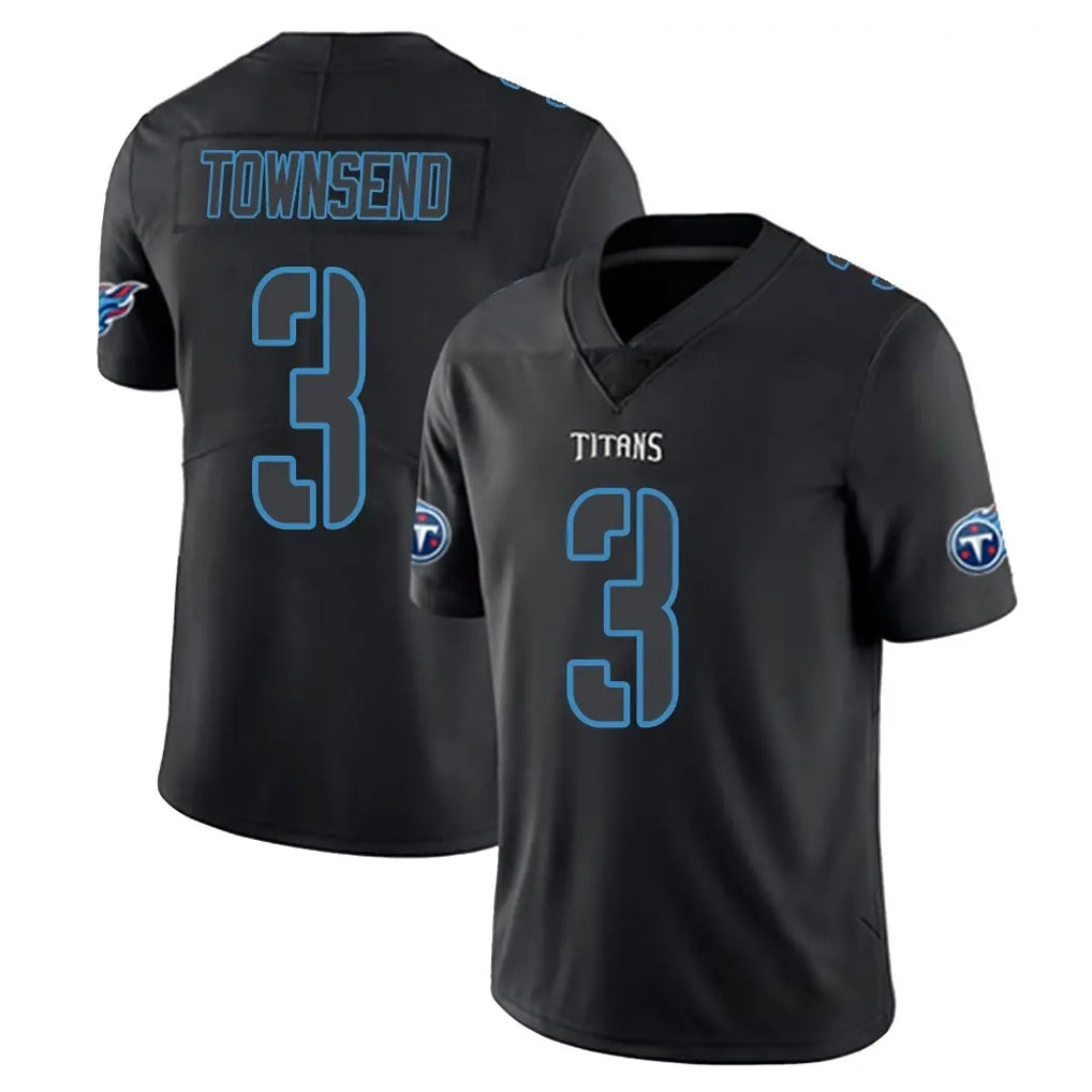 Tlead T.Titans #3 Tommy Townsend Player Black Impact Limited Home Game Stitched Jerseys