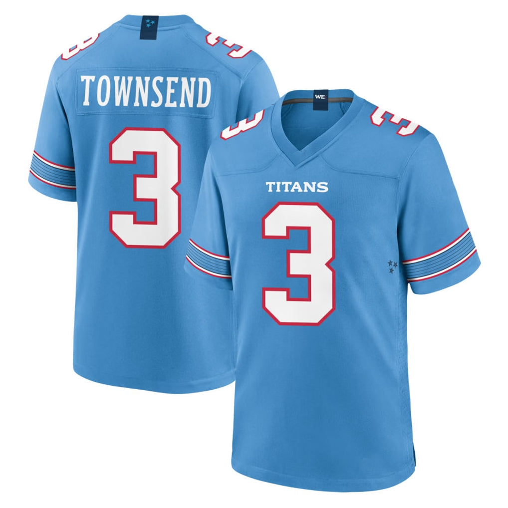 Tlead T.Titans #3 Tommy Townsend Player Light Blue 2026 Game Home Stitched Jerseys