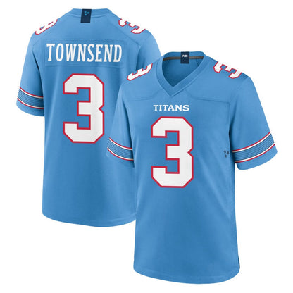Tlead T.Titans #3 Tommy Townsend Player Light Blue 2026 Game Home Stitched Jerseys