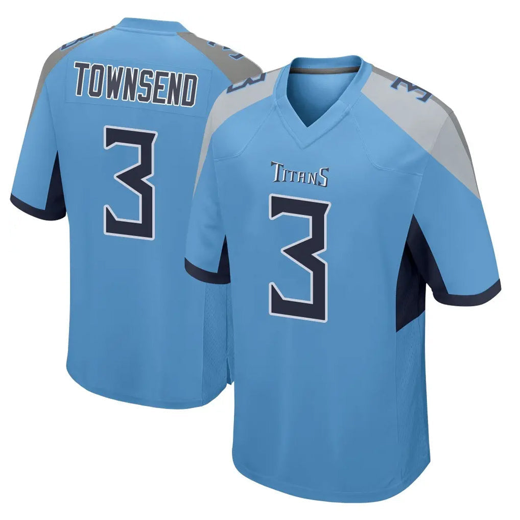 Tlead T.Titans #3 Tommy Townsend Player Light Blue Home Game Stitched Jerseys
