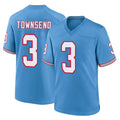 Tlead T.Titans #3 Tommy Townsend Player Light Blue Oilers Throwback Home Game Stitched Jerseys