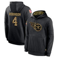 Tlead T.Titans #4 Wan'Dale Robinson Player Black Salute to Service Sideline Performance Pullover Hoodies Home Game Stitched Jerseys