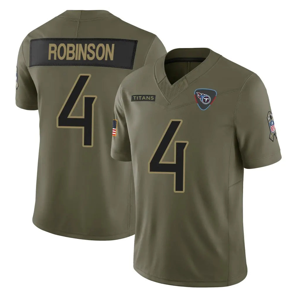 Tlead T.Titans #4 Wan'Dale Robinson Player Olive Limited 2025 Salute to Service Home Game Stitched Jerseys