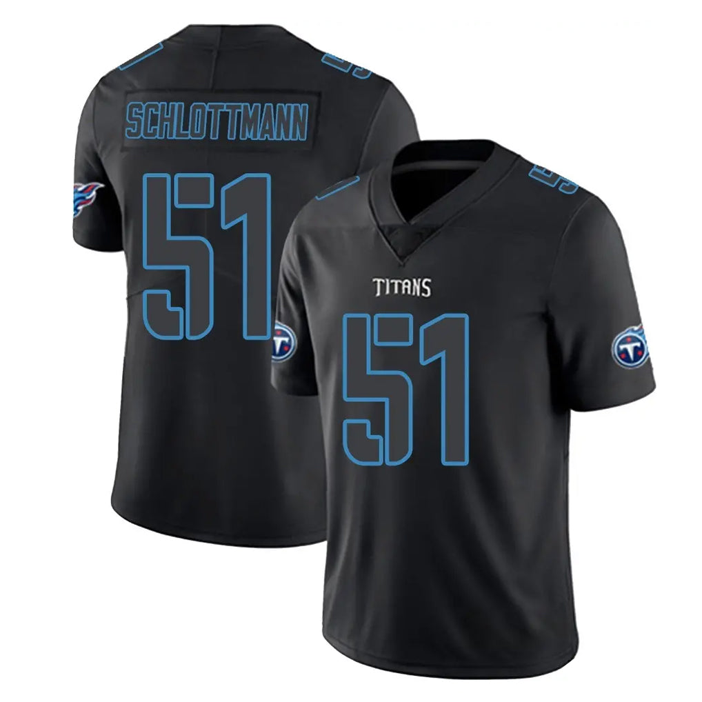 Tlead T.Titans #51 Austin Schlottmann Player Black Impact Limited Home Game Stitched Jerseys