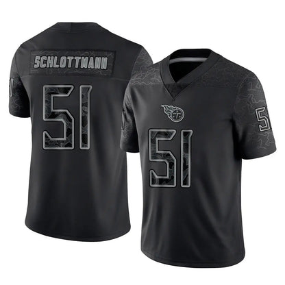 Tlead T.Titans #51 Austin Schlottmann Player Black Limited Reflective Home Game Stitched Jerseys