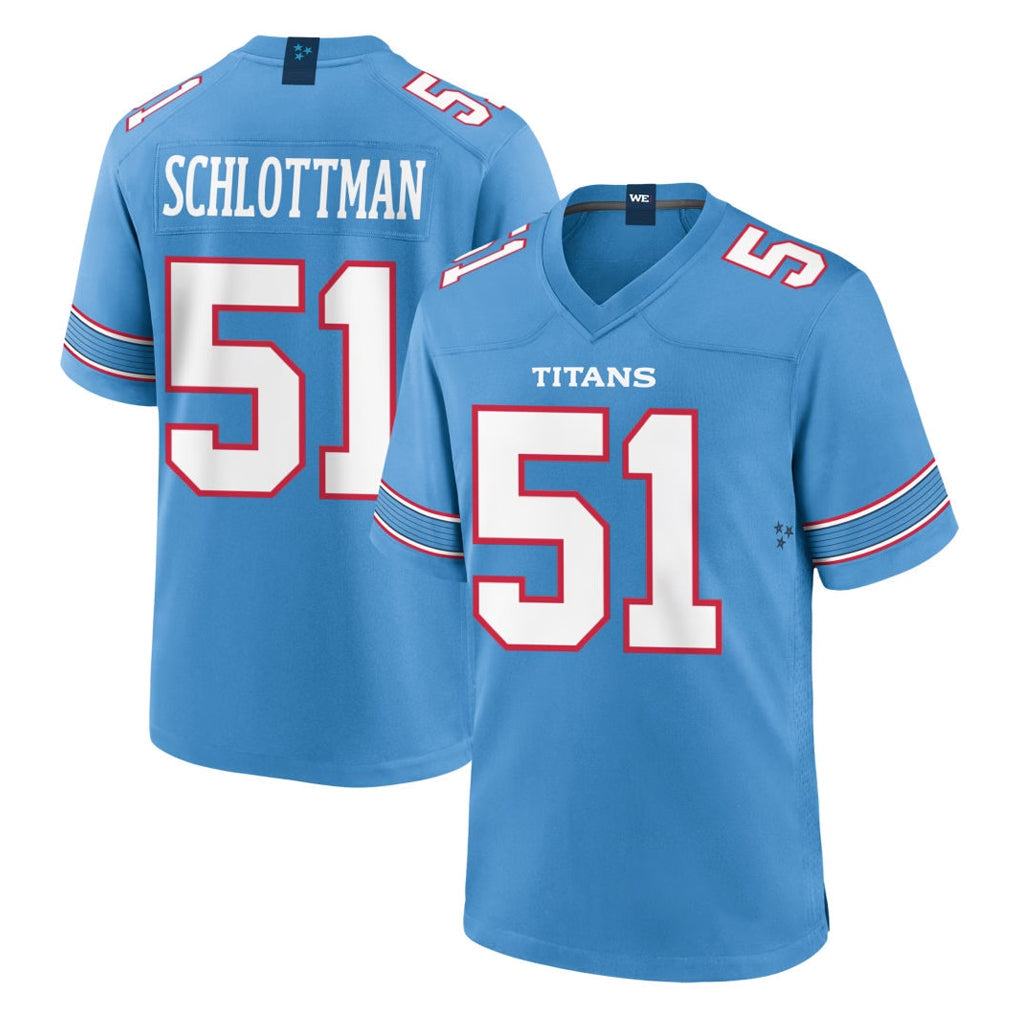 Tlead T.Titans #51 Austin Schlottmann Player Light Blue 2026 Game Home Stitched Jerseys