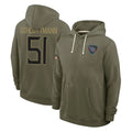 Tlead T.Titans #51 Austin Schlottmann Player Olive Salute to Service Hoodies Home Game Stitched Jerseys