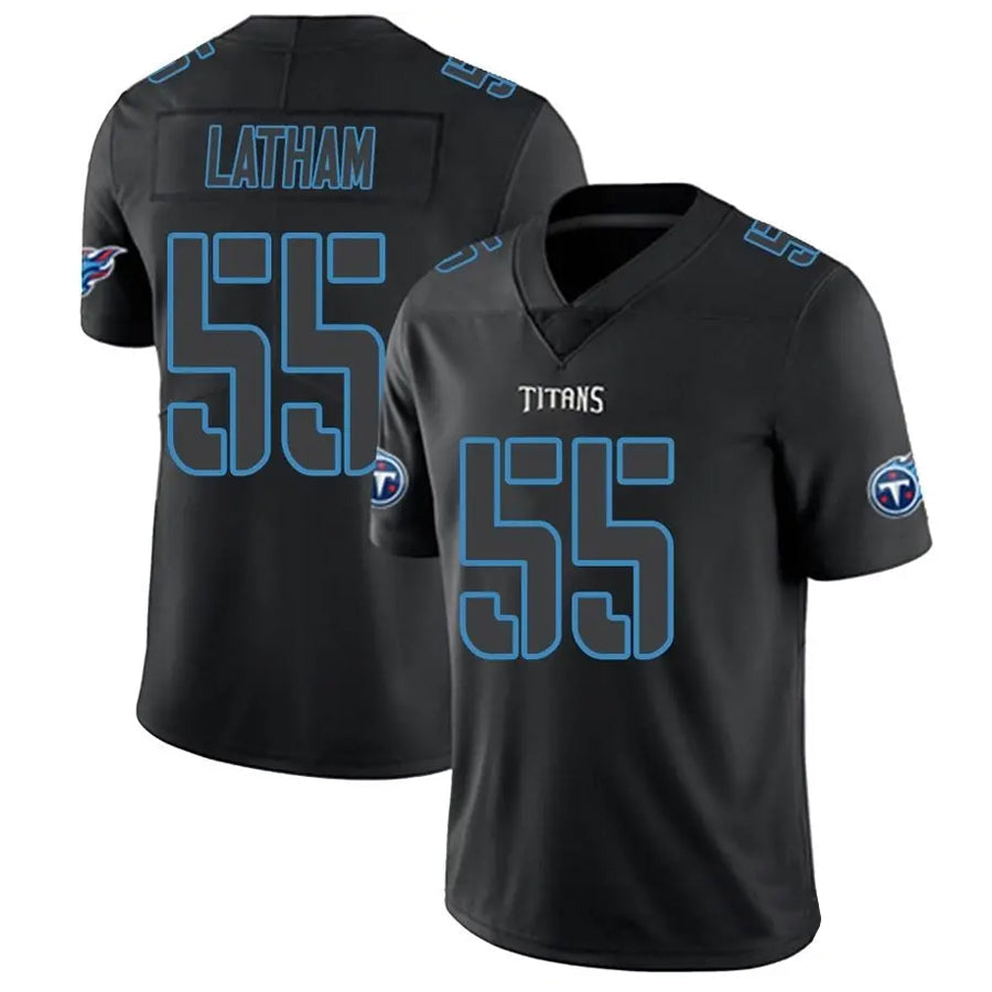 Tlead T.Titans #55 JC Latham Player Black Fashion Elite Limited Stitched Jerseys