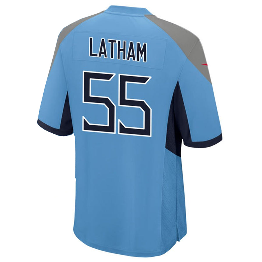 Tlead T.Titans #55 JC Latham Player Light Blue Home Game Stitched Jerseys
