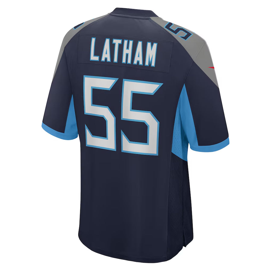 Tlead T.Titans #55 JC Latham Player Navy Home Game Stitched Jerseys