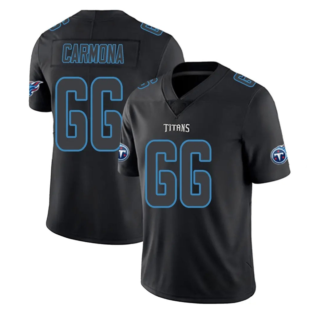 Tlead T.Titans #66 Fernando Carmona Jr. Player Black Impact Limited Home Game Stitched Jerseys