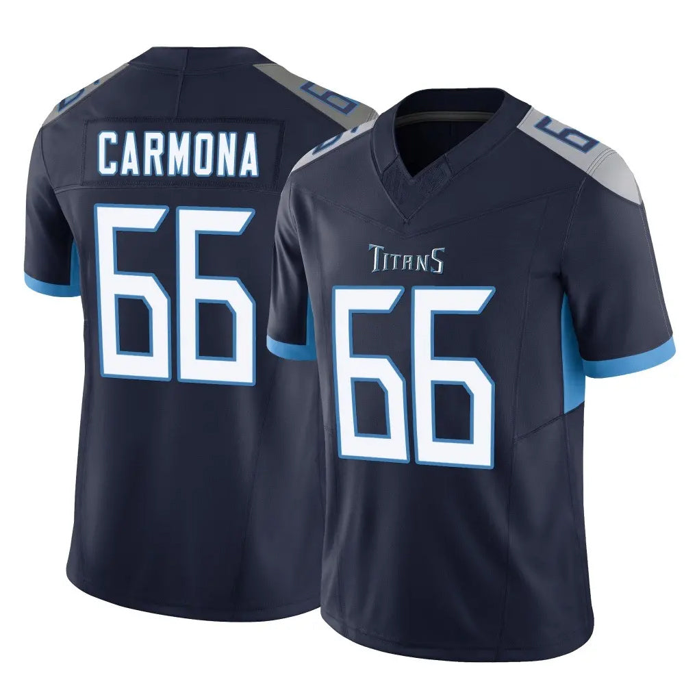 Tlead T.Titans #66 Fernando Carmona Jr. Player Navy Limited Vapor F.U.S.E. Home Game Stitched Jerseys