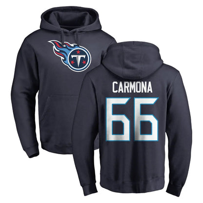 Tlead T.Titans #66 Fernando Carmona Jr. Player Navy Logo Pullover Hoodies Home Game Stitched Jerseys