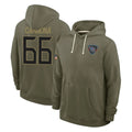 Tlead T.Titans #66 Fernando Carmona Jr. Player Olive Salute to Service Hoodies Home Game Stitched Jerseys