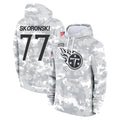 Tlead T.Titans #77 Peter Skoronski Player Camo Arctic Salute to Service Pullover Hoodies Home Game Stitched Jerseys