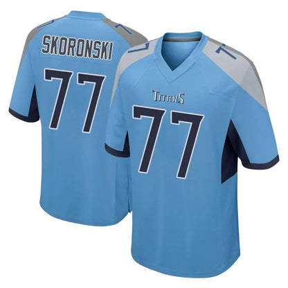 Tlead T.Titans #77 Peter Skoronski Player Light Blue Home Game Stitched Jerseys