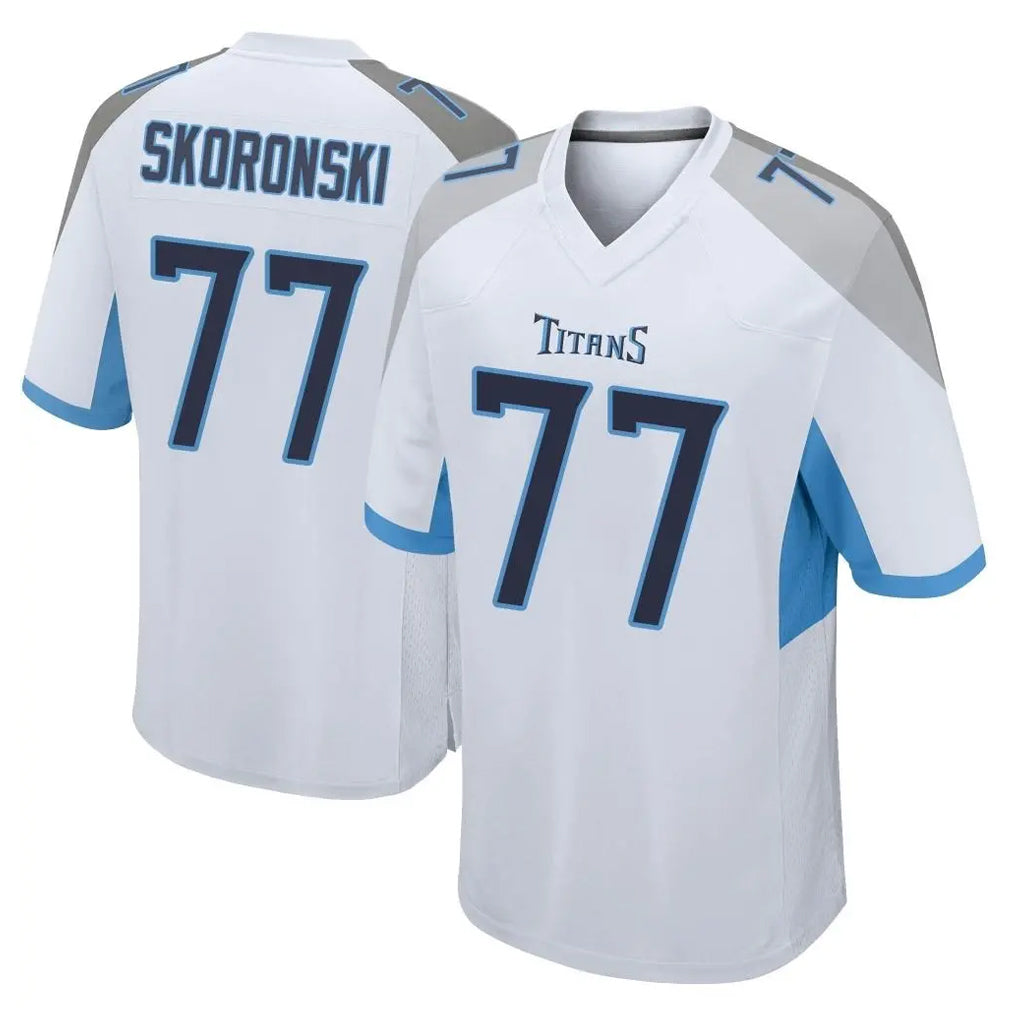 Tlead T.Titans #77 Peter Skoronski Player White Home Game Stitched Jerseys