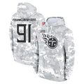 Tlead T.Titans #91 John Franklin-Myers Player Camo Arctic Salute to Service Pullover Hoodies Home Game Stitched Jerseys