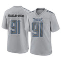 Tlead T.Titans #91 John Franklin-Myers Player Gray Atmosphere Fashion Home Game Stitched Jerseys
