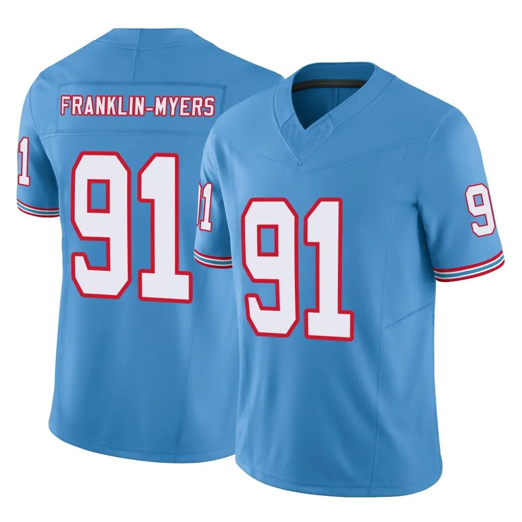 Tlead T.Titans #91 John Franklin-Myers Player Light Blue Limited Vapor F.U.S.E. Home Game Stitched Jerseys