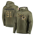 Tlead T.Titans #91 John Franklin-Myers Player Olive Salute to Service Pullover Hoodies Home Game Stitched Jerseys