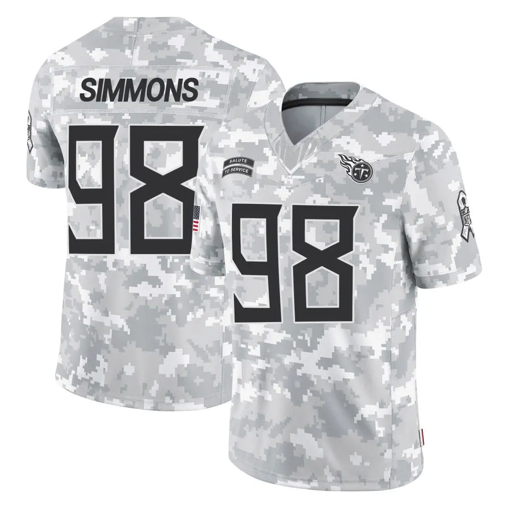 Tlead T.Titans #98 Jeffery Simmons Player Arctic Camo Limited Salute to Service Home Game Stitched Jerseys