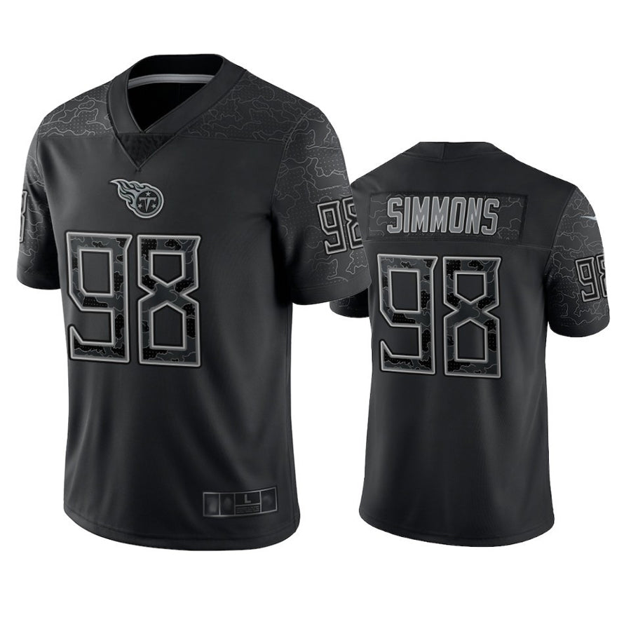 Tlead T.Titans #98 Jeffery Simmons Player Black RFLCTV Limited Stitched Jerseys