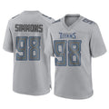 Tlead T.Titans #98 Jeffery Simmons Player Gray Atmosphere Fashion Home Game Stitched Jerseys