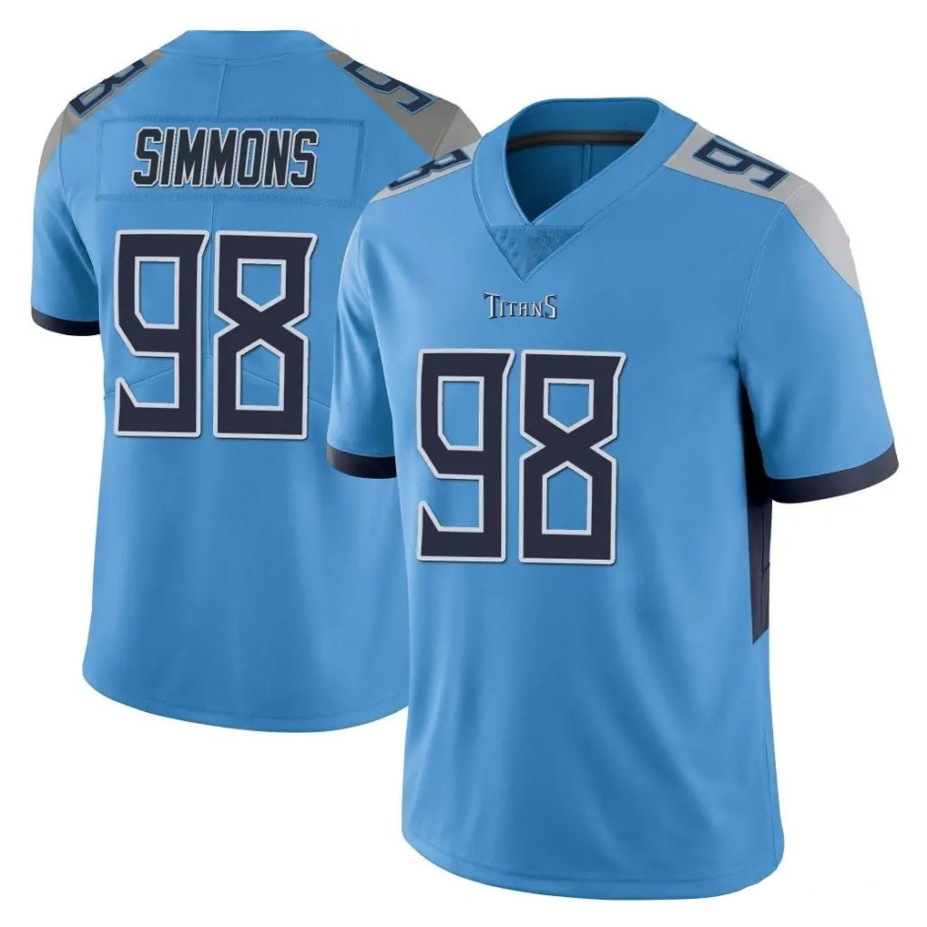 Tlead T.Titans #98 Jeffery Simmons Player Light Blue Limited Vapor Untouchable Home Game Stitched Jerseys