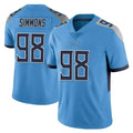 Tlead T.Titans #98 Jeffery Simmons Player Light Blue Limited Vapor Untouchable Home Game Stitched Jerseys