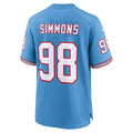 Tlead T.Titans #98 Jeffery Simmons Player Light Blue Throwback Alternate Game Stitched Jerseys
